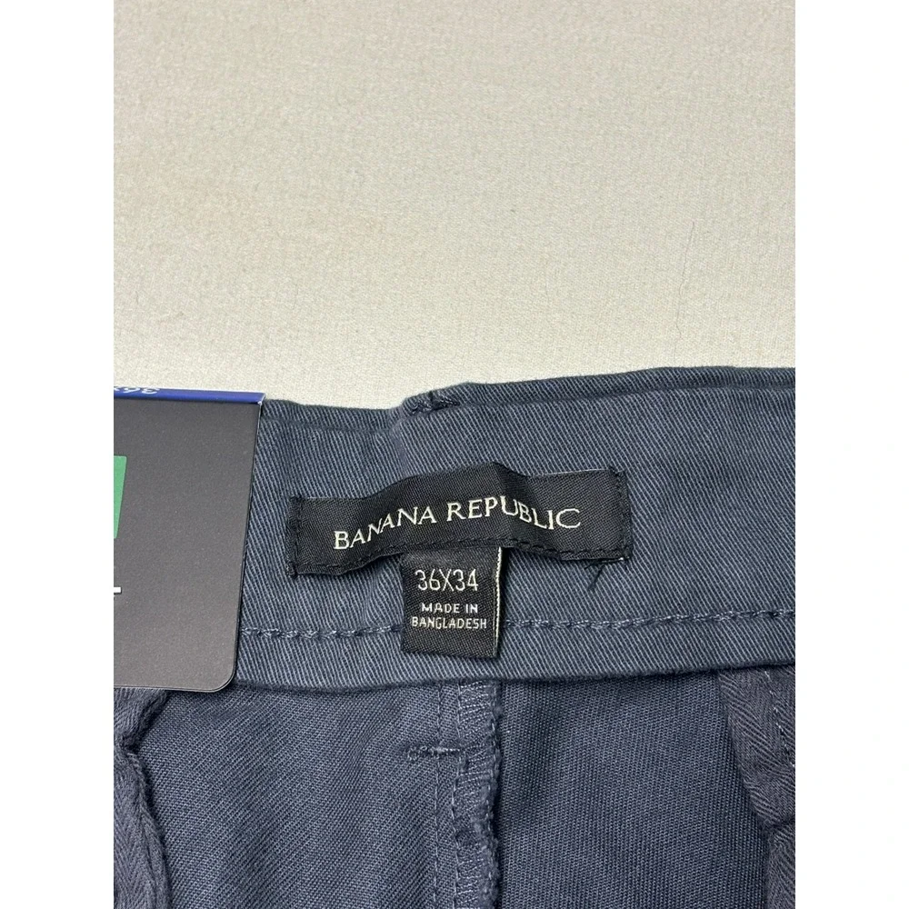 NWT Banana Republic Mens Gray Chino Pants Straight Leg Cotton Stretch 36x34